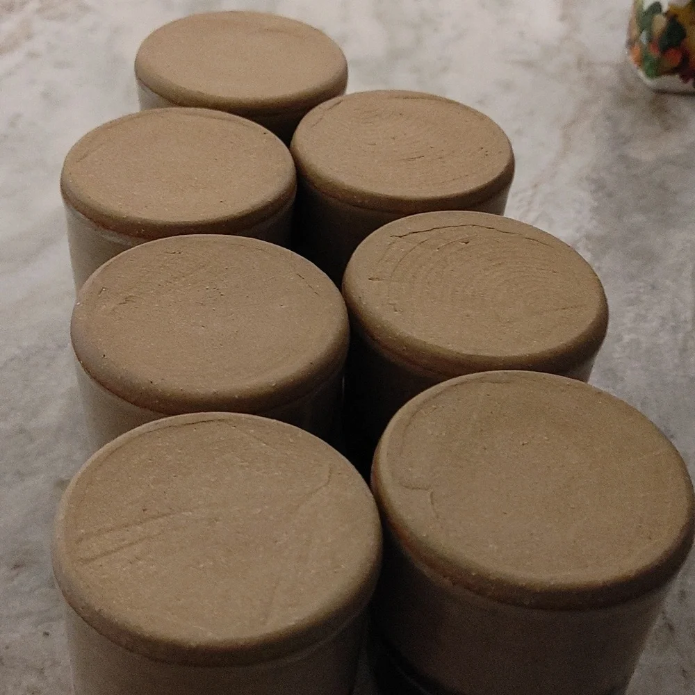 7 Salt Glazed Artisan Drinking Vessels 10 oz
